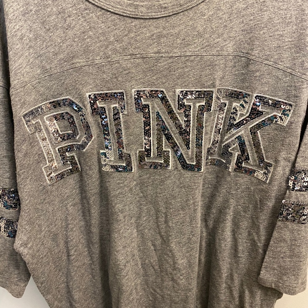 VS PINK Sequin 3/4 Tee